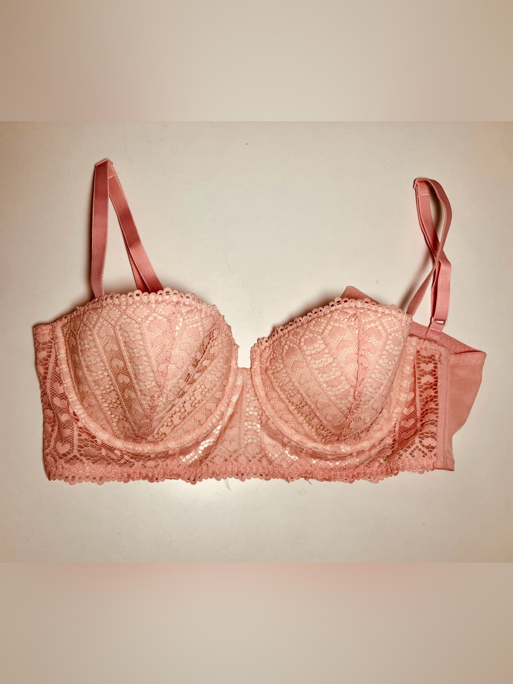 NWOT Adore Me Blush Lace Longline Balconette Bra
